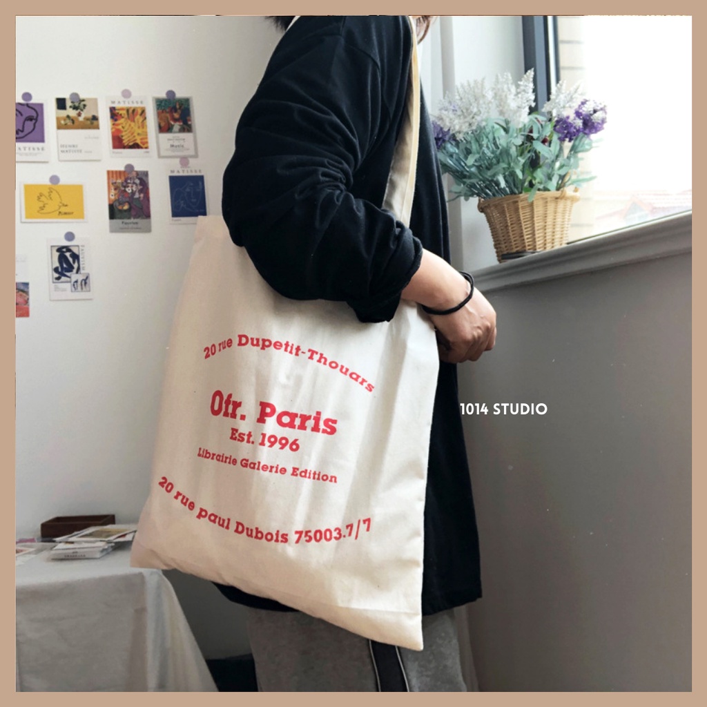 Ofr Paris French Women Bag Tote Beg Canvas Tote Bag Student Beg  