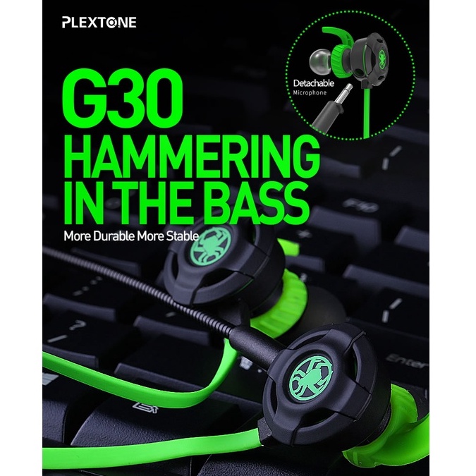 Plextone G30 Dual Microphone Gaming Earphone with Noise Cancelling