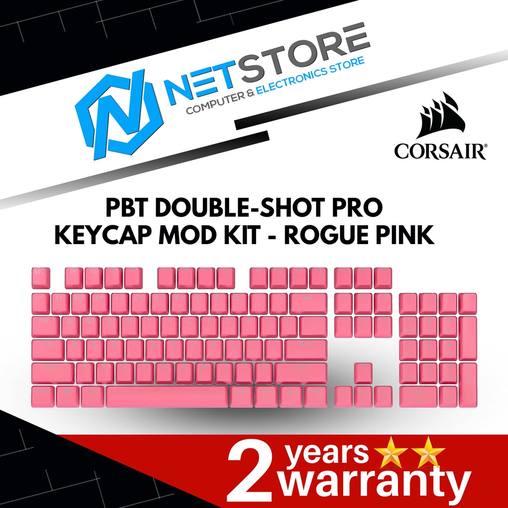CORSAIR PBT DOUBLE-SHOT PRO Keycap Mod Kit — ROGUE PINK CH-9911070-NA ...