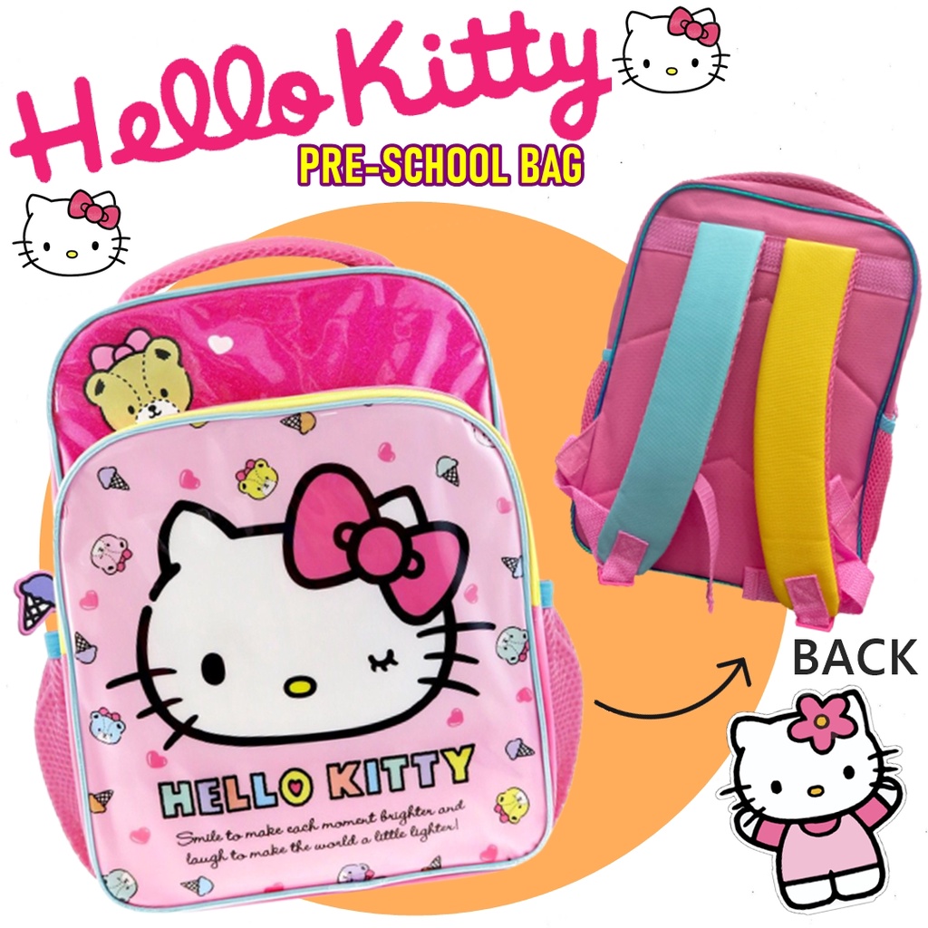Hello Kitty Preschool Bag Backpack Kids Girl Tadika Sekolah Budak