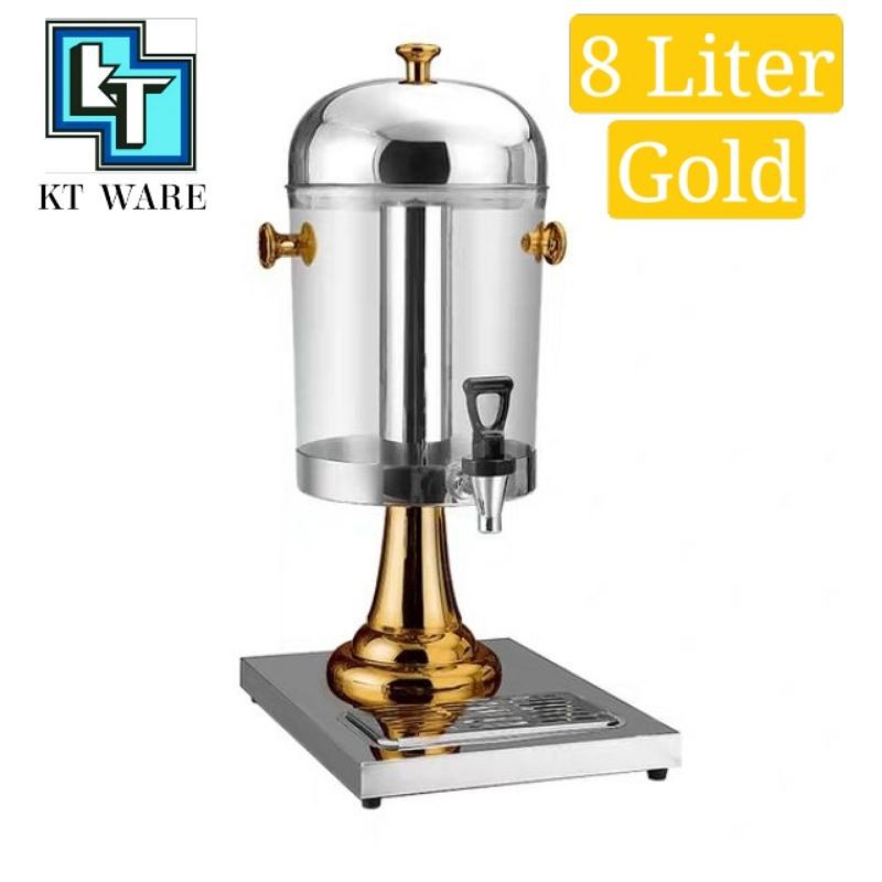 KT WARE 8L STAINLESS STEEL JUICE DISPENSER WITH ICE CHAMBER JUICER tong