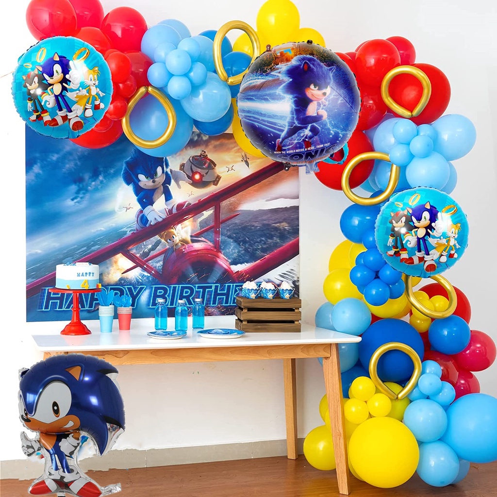 Sonic Balloon Garland, Sonic Party Decorations, Sonic Balloons, Boys Party  Balloon Garland