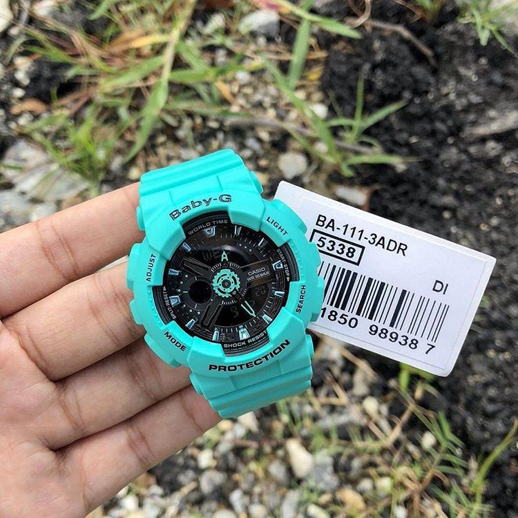 OFFICIAL WARRANTY Casio Baby G BA 111 3A Standard Analog Digital Women s Neon Mint Resin Watch BA111 3A Shopee Malaysia