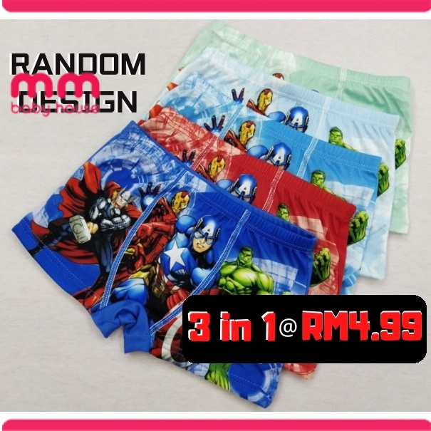 🔥MALAYSIA STOCK🔥 Underwear Kids Colourful Cartoon / Seluar Dalam 3 in 1 ...