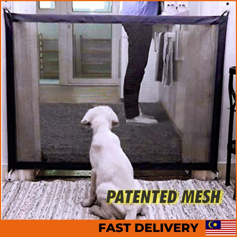 READY STOCK PENGHADANG PAGAR KUCING ANJING Magic Mesh Pet Gate ...