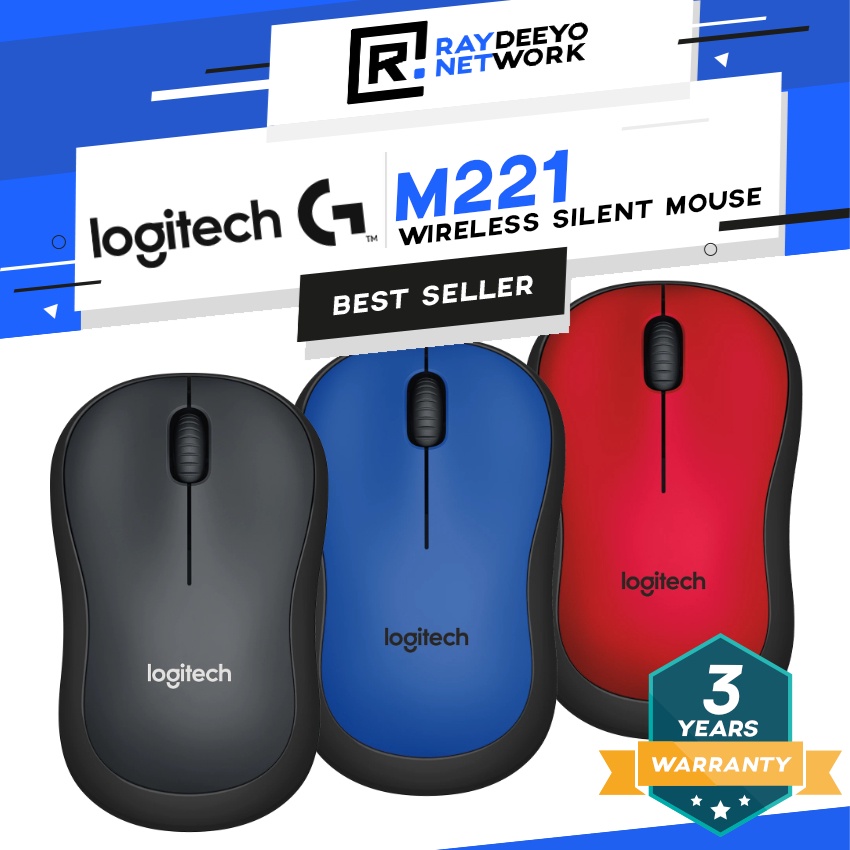 Logitech M221 Wireless Mouse [Click Noise Reduction] | Shopee Malaysia