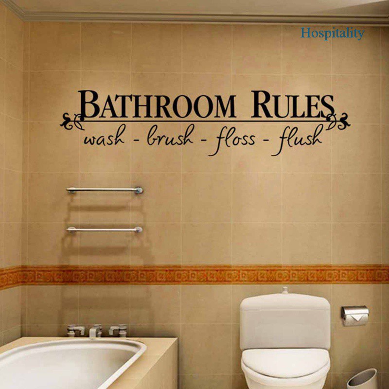 Hospitality New Bathroom Art Diy Removable Wall Sticker Home Decal 