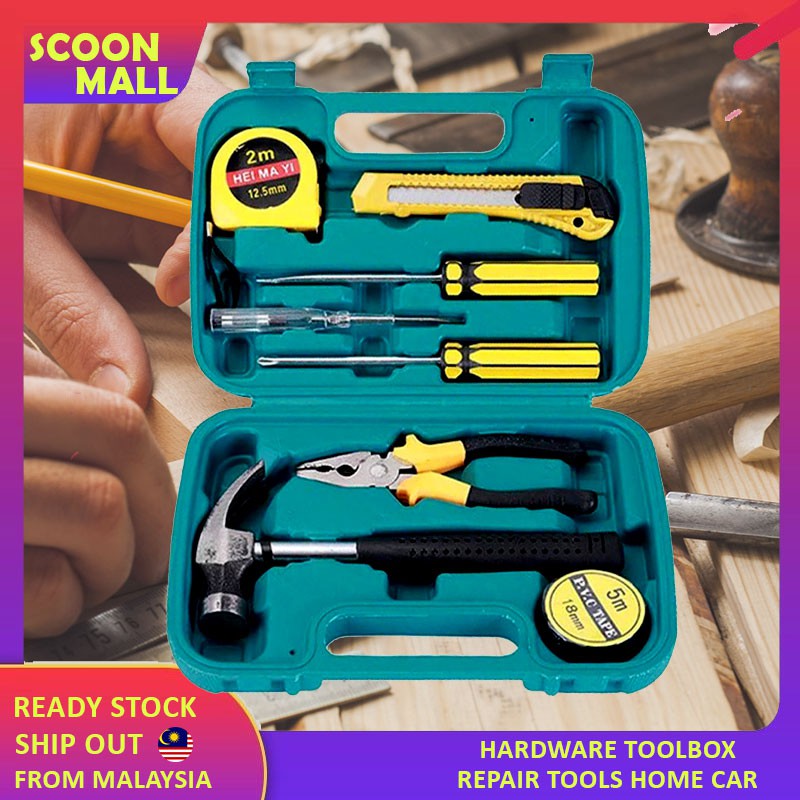 🔥💯READY STOCK 🔥💯SCOON D-1004 9PCS Set Perkakasan Household Tool Set ...