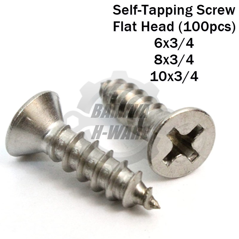 3/4 Self Tapping Screw Flat Head Screw for Wall, Wood, Plastic & Etc ...