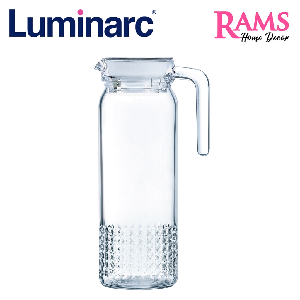 Luminarc 1L Water Jug Glass With Acrylic Lid Durable Jugs @ Best