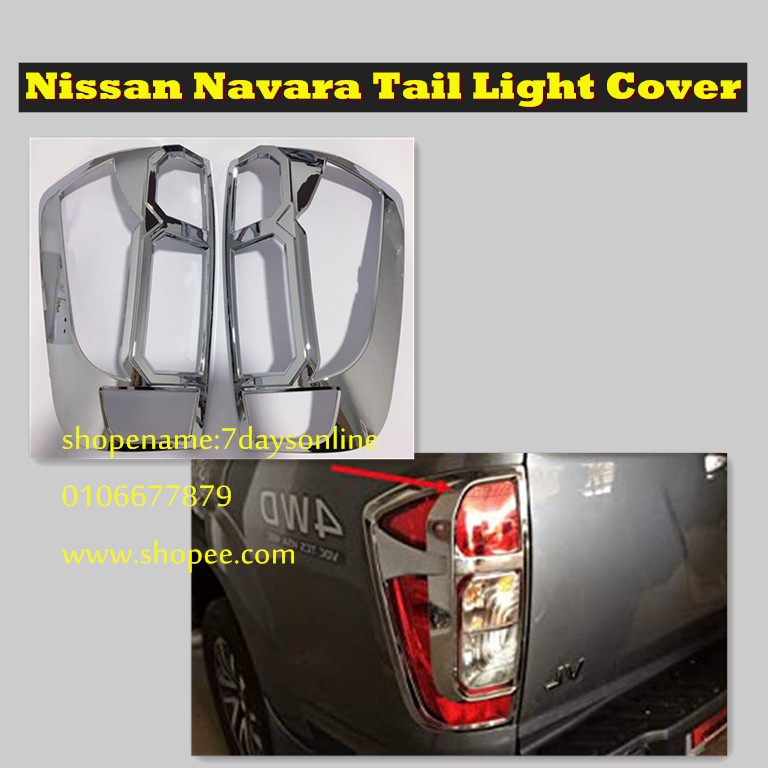 NISSAN NAVARA 2015-ON TAIL LIGHT COVER CHROME | Shopee Malaysia