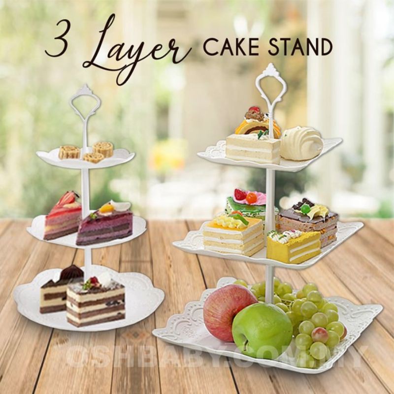 3 LAYER CAKE STAND / CAKE DISPLAY / CUPCAKES STAND / RAK KEK | Shopee ...