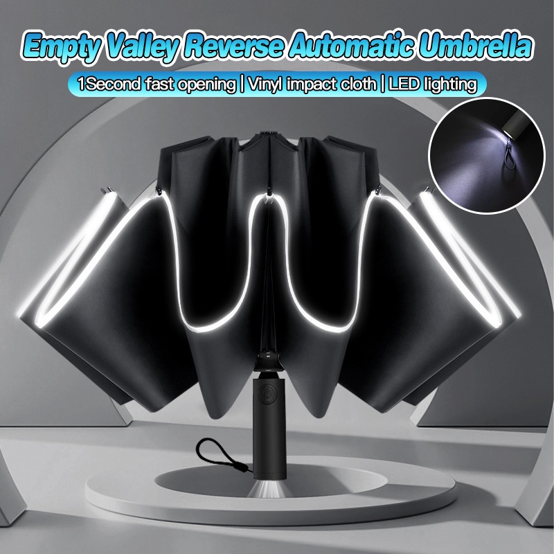 Konggu Automatic Folding Umbrella Short Handle Rain Dual-Use Ultra ...