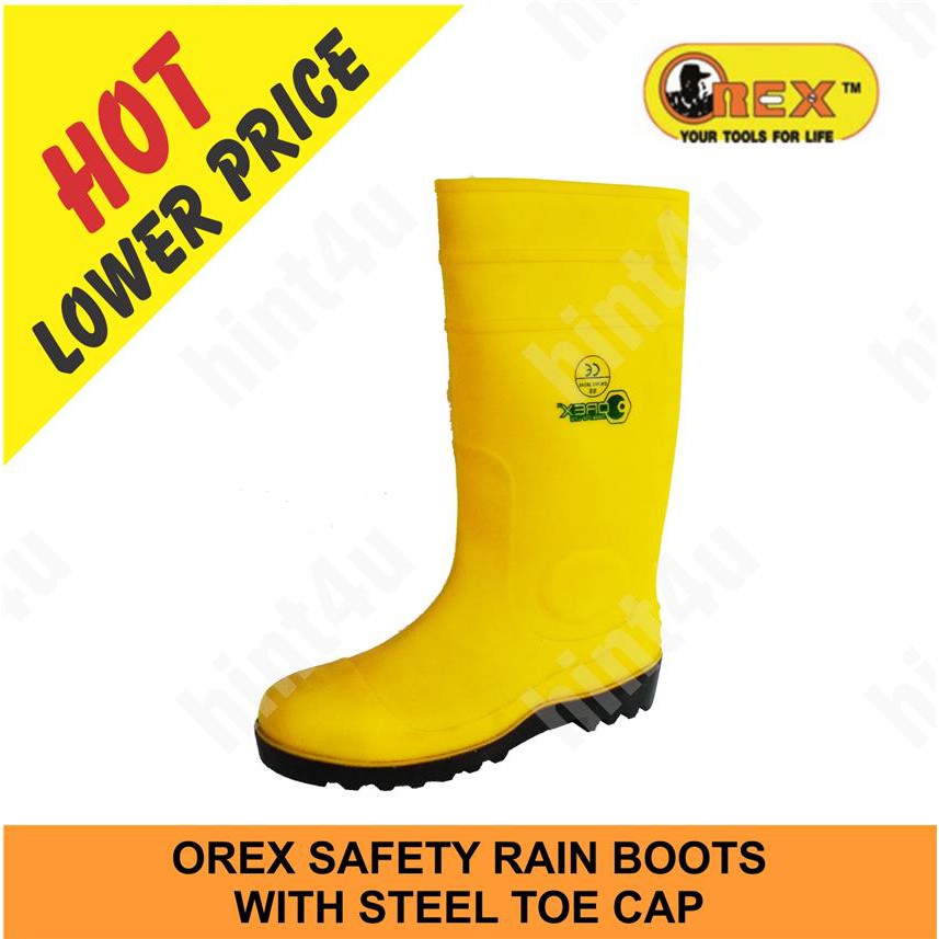 OREX SAFETY RAIN BOOTS WITH STEEL TOE CAP | Shopee Malaysia