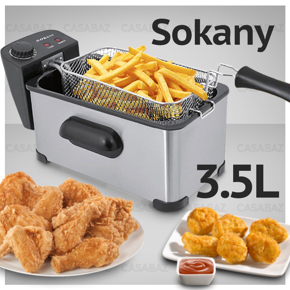 3.5L 2000W Electric Deep Fryer Stainless Steel French Fries