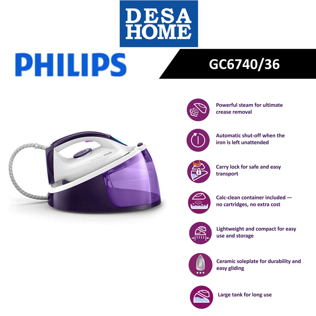 Philips Fast Care Compact Steam Generator Iron GC6740 | Shopee Malaysia