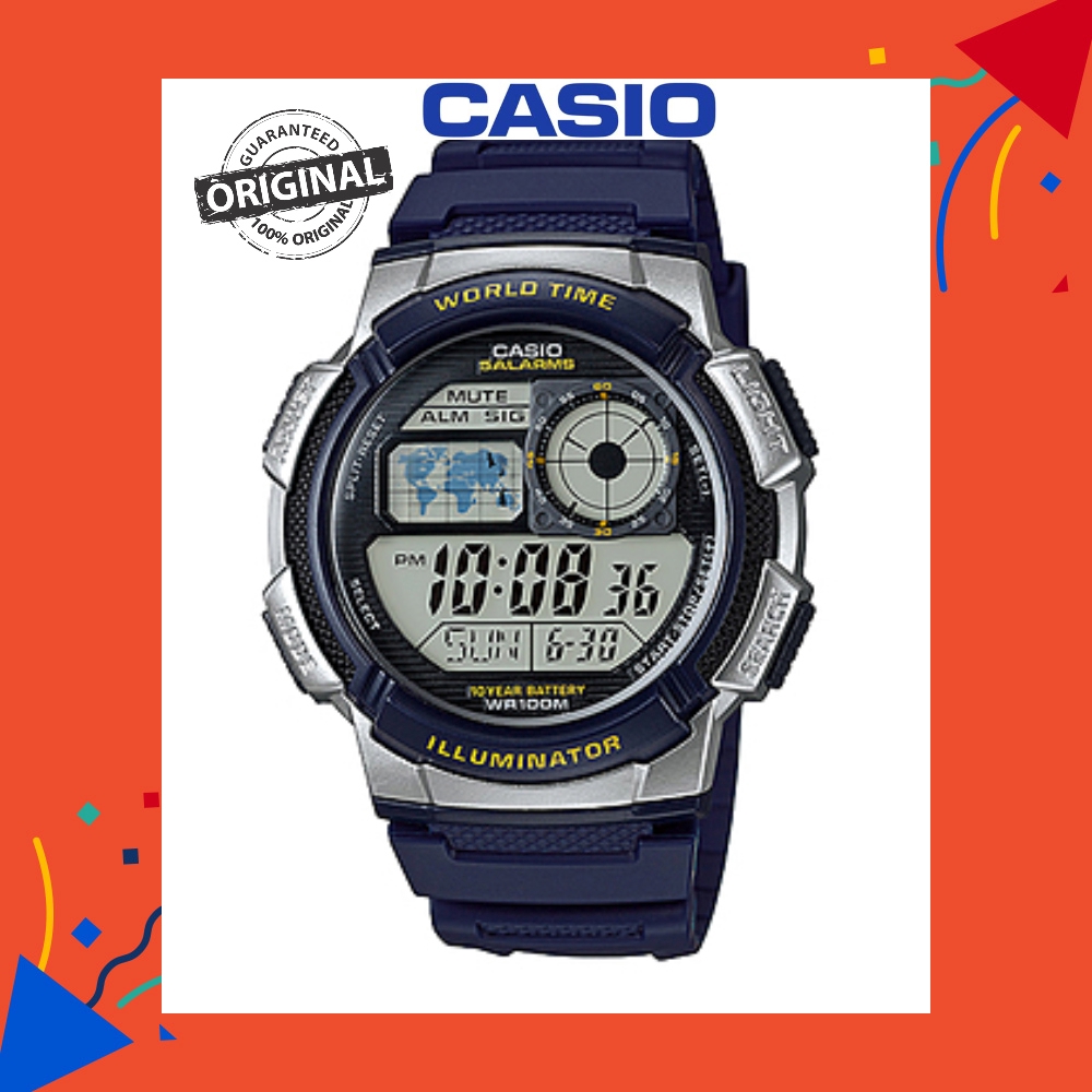Casio Men's WR100M LED LIGHT AE-1000W Series with Box | Shopee Malaysia