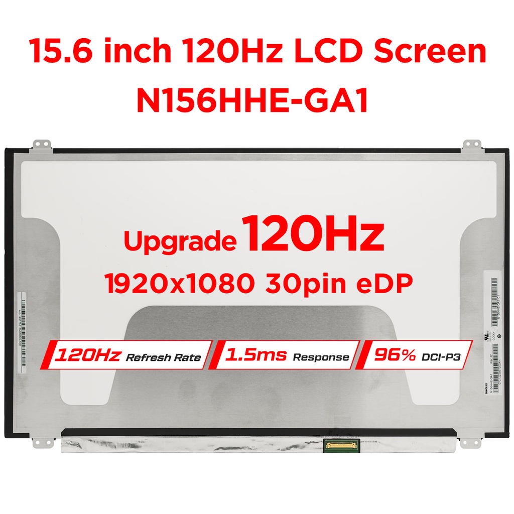 Dalle écran LED 15,6 Pouces N156HHE-GA1 - 1920x1080, 60Hz, 30 Pins, Neuf Visiodirect