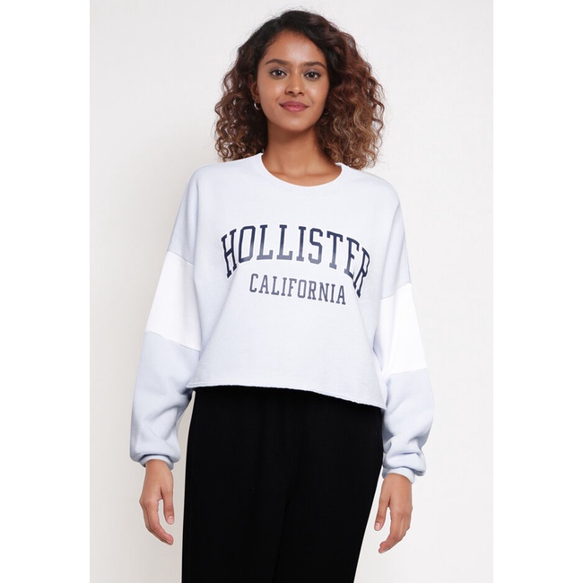 Hollister Cropped Crew Sweater Shopee Malaysia