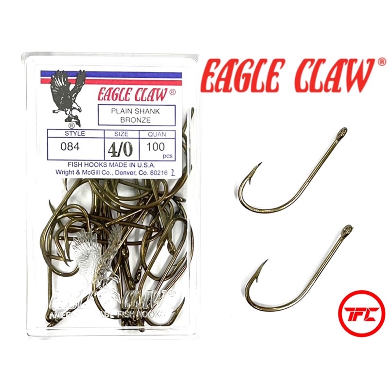 Eagle Claw 084 x10pcs Plain Shank Bronze Hooks Mata Haruan Shopee
