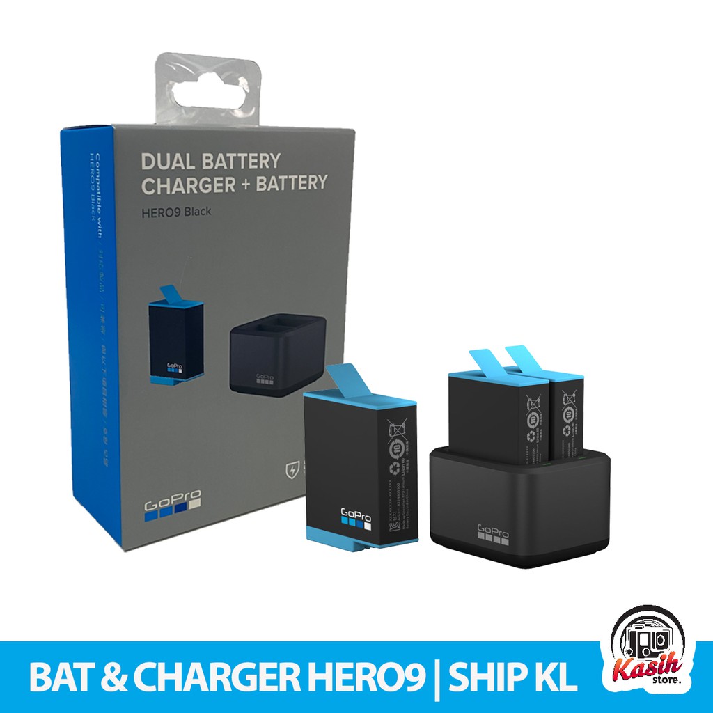 Gopro Hero9 & Hero 8 Original Dual Battery Charger + Battery