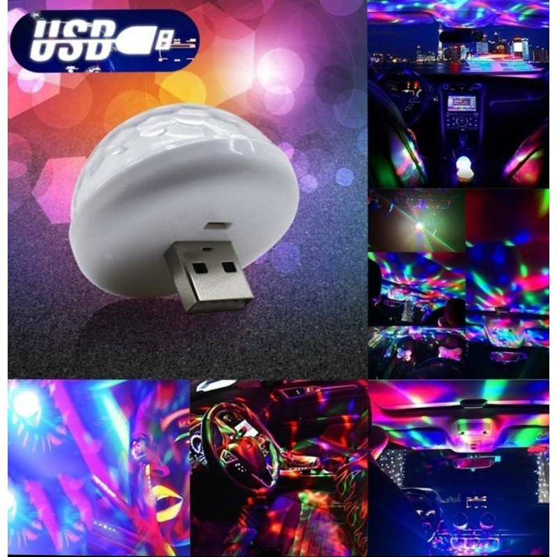 Car USB Light LED Atmosphere Star Lights USB Mini Stage Effect Flash ...