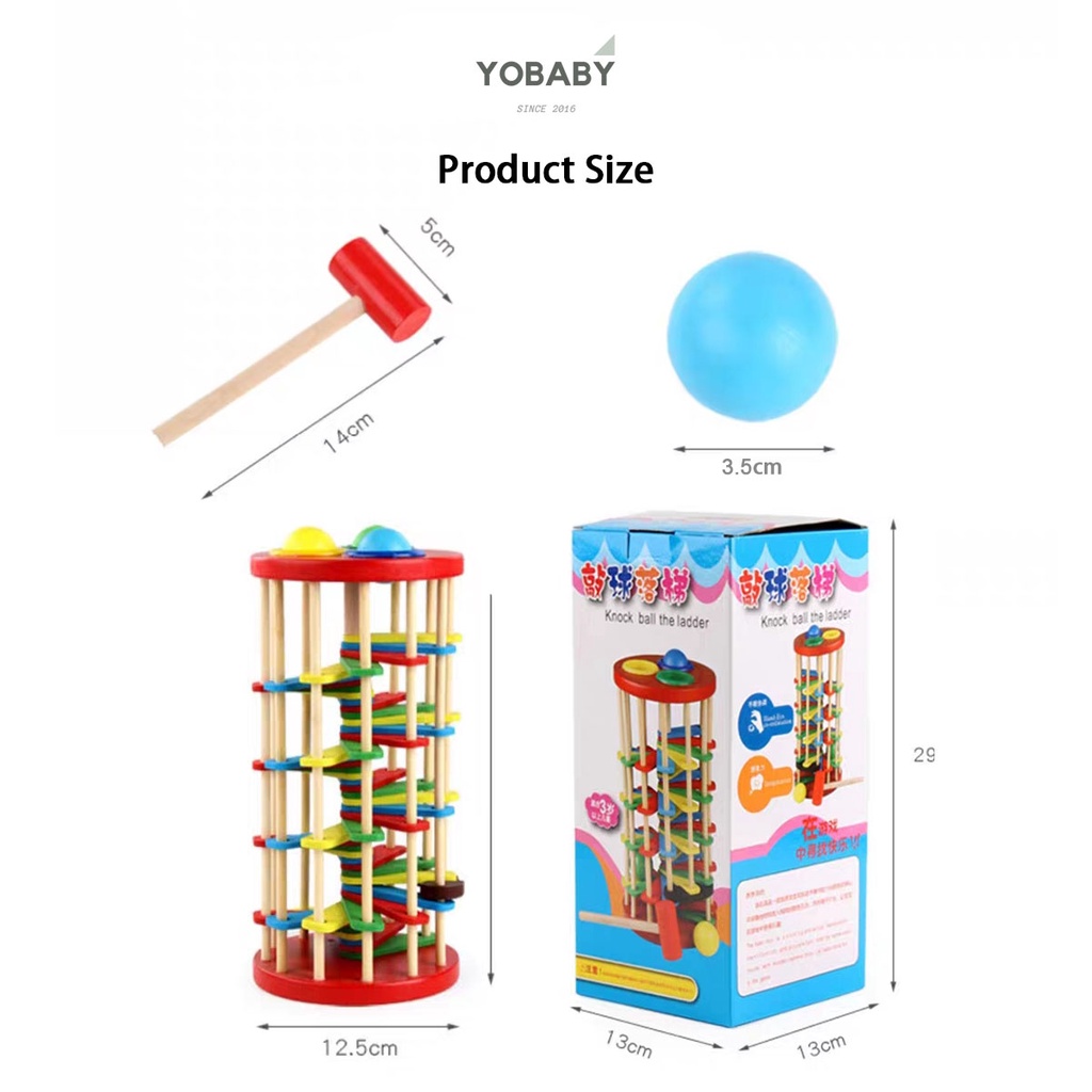 [ READY STOCK ] Kids Educational Montessori Wooden Knocking Ball with ...