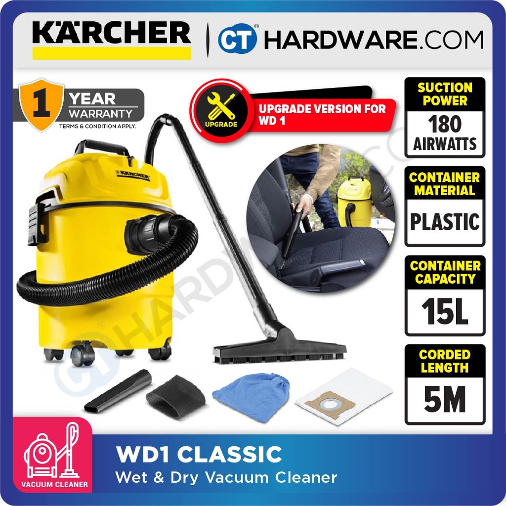 Karcher AD4 Premium Dry & Bagless Vacuum Cleaner 150 Air Watts