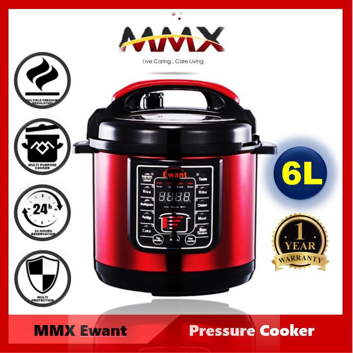 Periuk Tekanan MMX Ewant YBD6 Merah 100 Electric Pressure Cooker