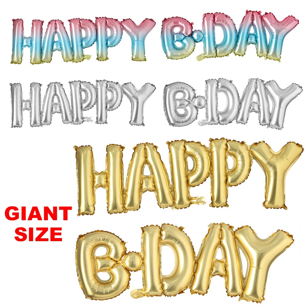 HAPPY BDAY Connection Letter Foil Balloons Birthday Party Decorations ...