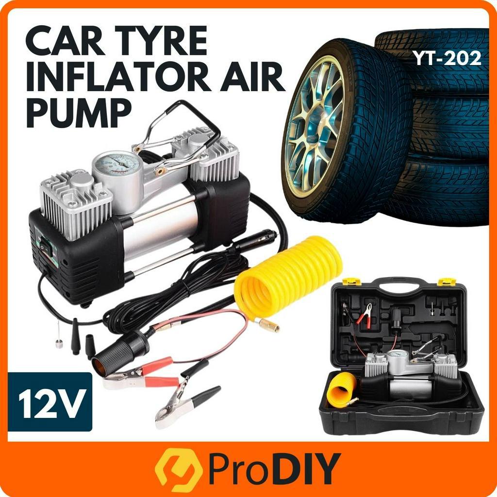 1104# / YT-202 12V Double Cylinder Portable Car Tyre Inflator Air Pump Air  Compressor