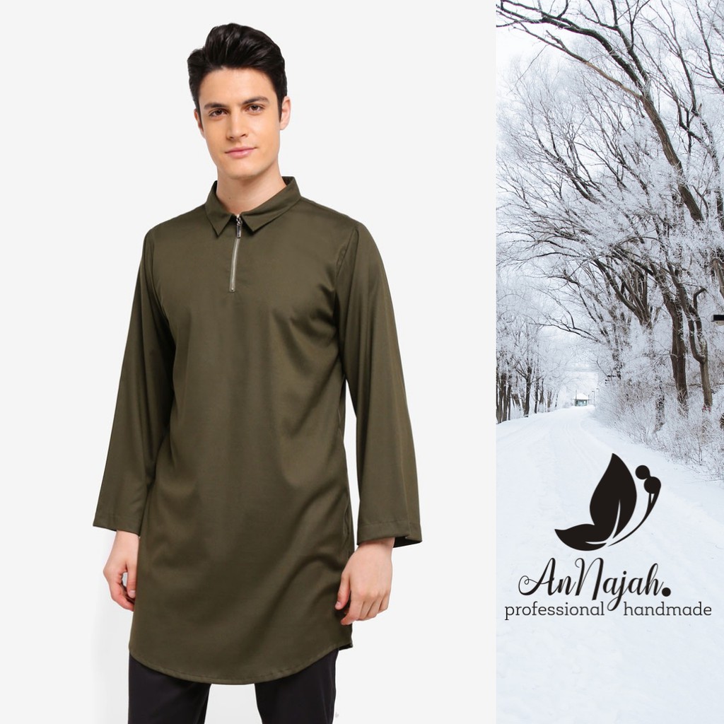 Annajah Koko Shirt Men AnNajah Kurta Men's Robe Men's Robe Zipper Muslim Clothing Men Shopee