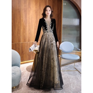 Formal Dress Elegant Long Gown Shein Dress One shoulder Black Evening Dress  Dress Women's Long Pan Banquet Temperature Big Disted Light Luxury