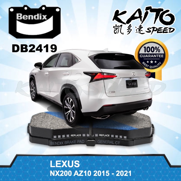 Bendix Rear Brake Pad DB2419 Lexus NX200 AZ10 2015 2016 2017 2018 2019