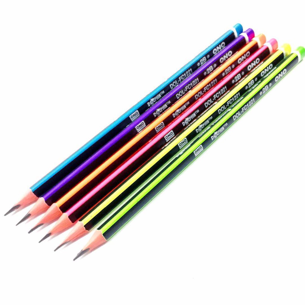 Dolphin Ono Fluorescent Colour 2B Pencil 1pcs | Shopee Malaysia