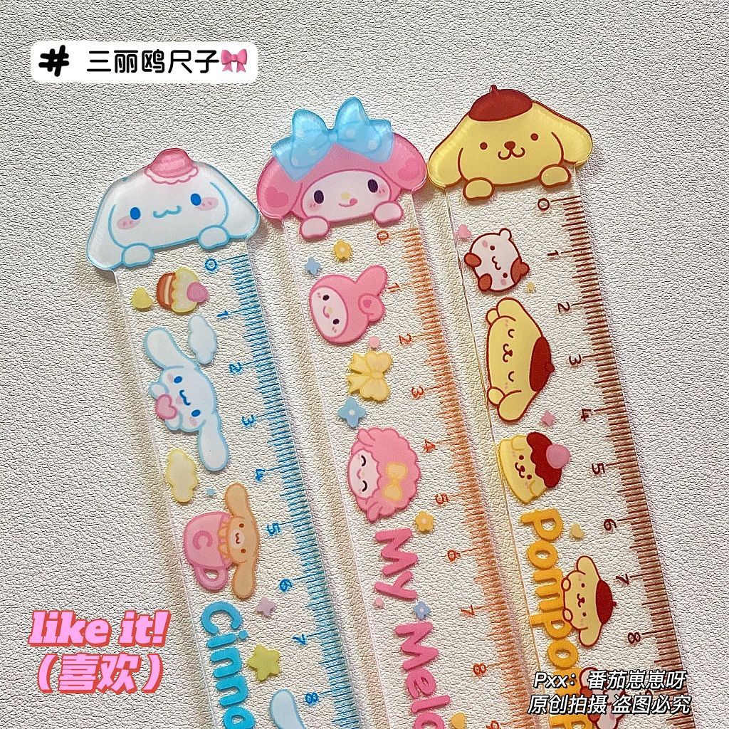 New Sanrio ruler cute coulomi melody ruler girl he新款三丽鸥尺子可爱库洛米美乐蒂直尺少女心 ...