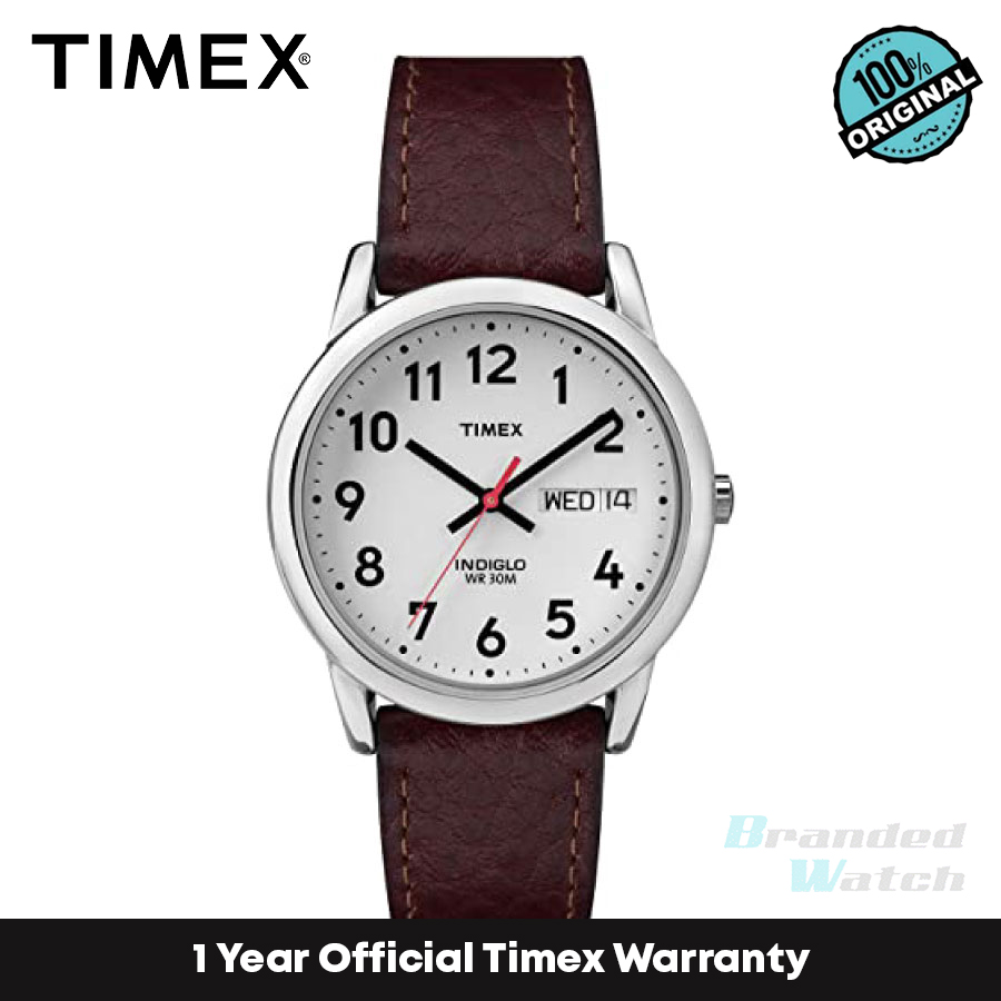 100 Original Timex T20041 Men s Easy Reader Brown Leather Strap