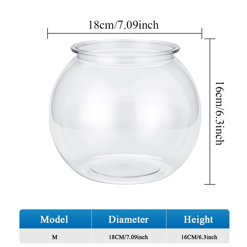 Fish Bowl Plastic Desktop Aquarium Tanks Round Durable Fish Tank for