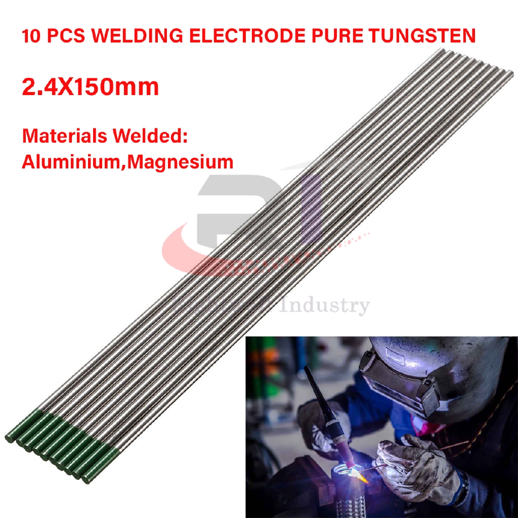 10 PCS WELDING ELECTRODE PURE (GREEN) TUNGSTEN 2.4X150MM | Shopee Malaysia