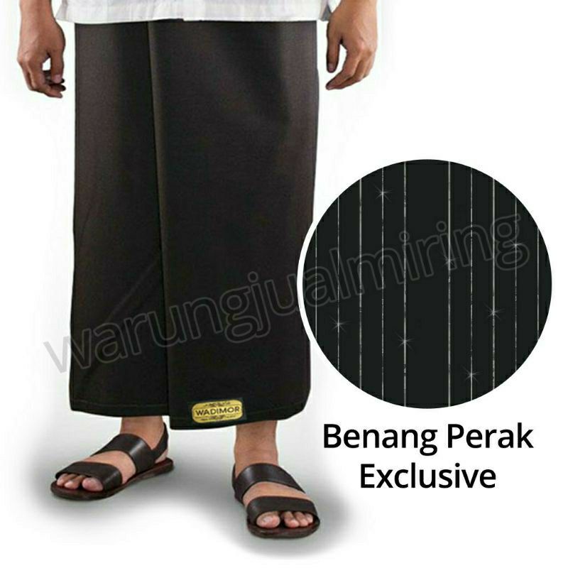 PUTIH HITAM Black/white - Plain/Black White Striped Sarong For Adult