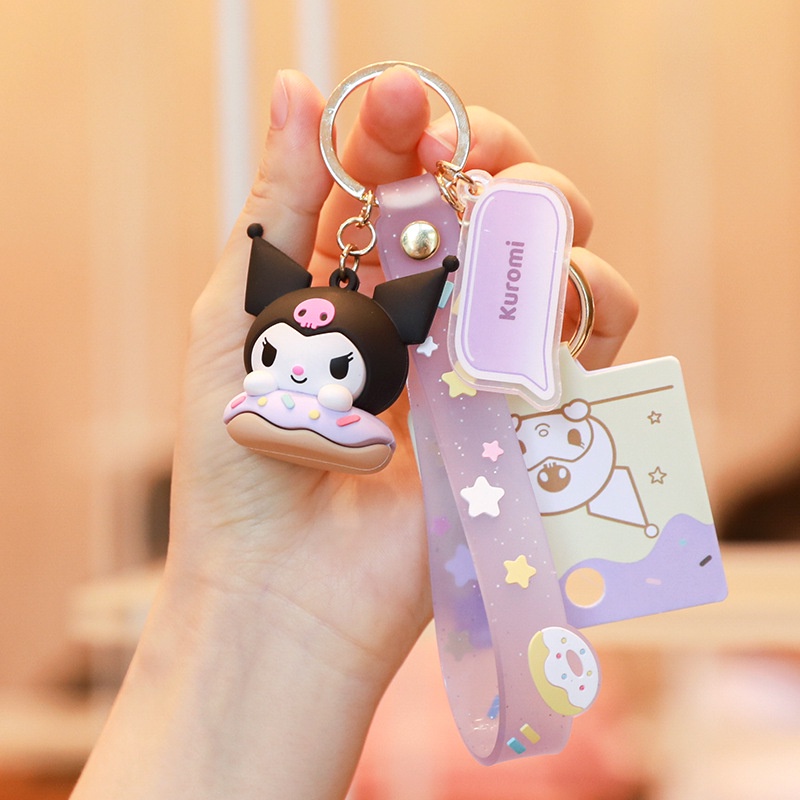 Sanrio Keychains Kuromi Cinnamon Dog Pom Pom Purin Melody Hello Kitty