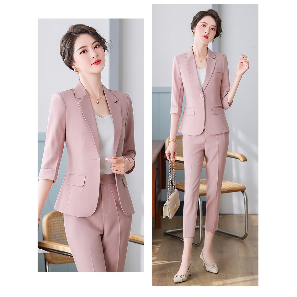 Women's business suit Three Quarter Sleeve blazer and pants or skirt 2 ...