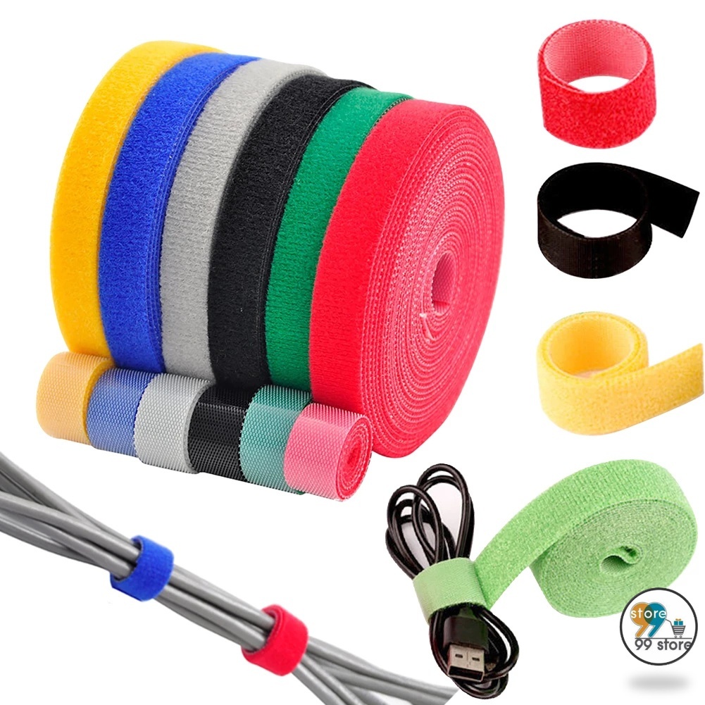 HOT 1M Multifunction Nylon Velcro Data Cable Strap Ties / Reusable Wire