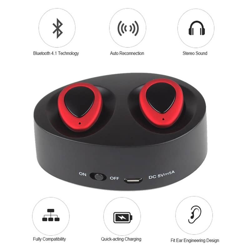 TWS K2 Free Stereo Twins Wireless Bluetooth 4.1 Headphone In ear