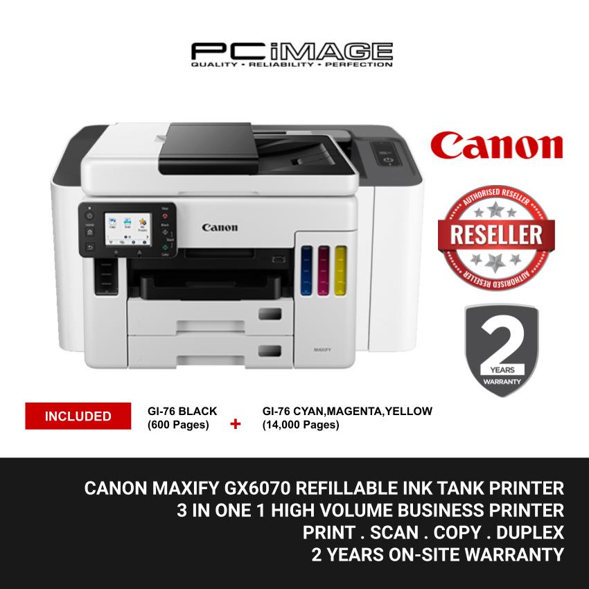 Canon Maxify Gx6070 Easy Refillable Ink Tank Wireless Multi Function High Volume Document 6519