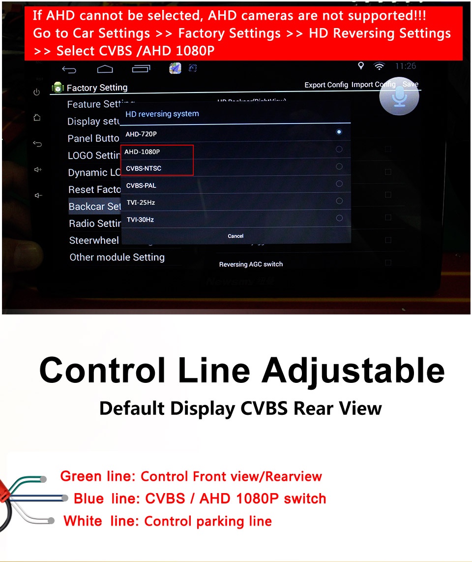 NOVEMS Einparkkamera 4K/1080P – Mit 180° Fisheye Linse & Nachtsicht | AHD/CVBS, Für Auto-Rückfahrhilfe