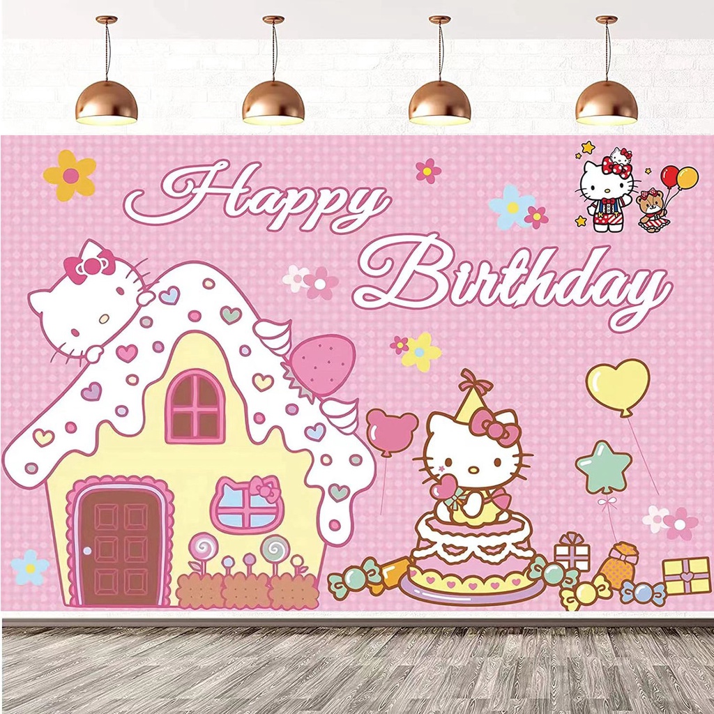 100x150CM Hello Kitty Theme Backdrop Photography Background Cute ...