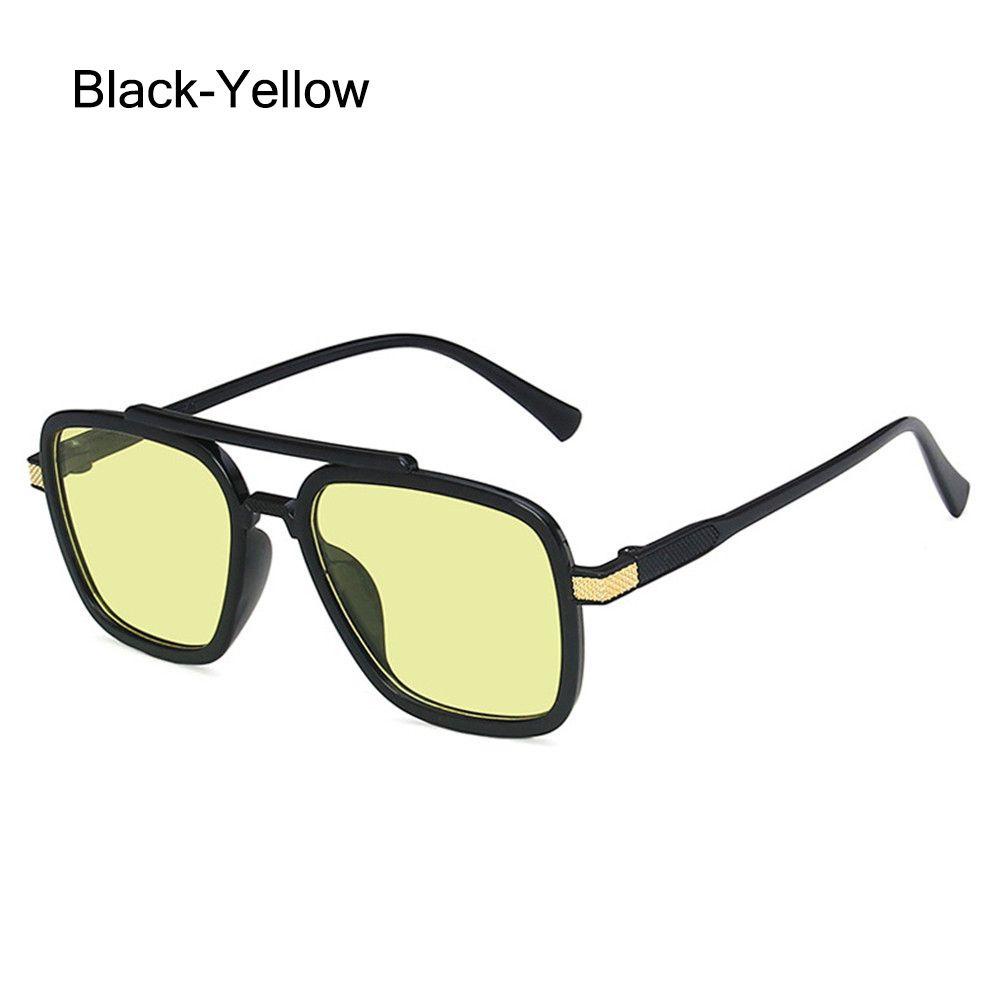 MARIER Tony Stark Sunglasses Luxury Metal Frame Square Spider-Man Sun