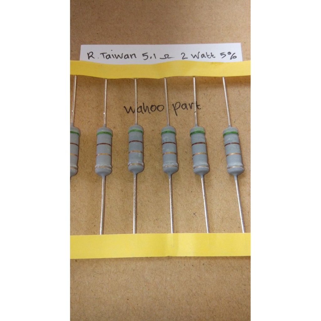 Resistenze 5.1 Ohm 2W 5% – Film Ossido Metallo – Vishay Draloric – Multi Quantità