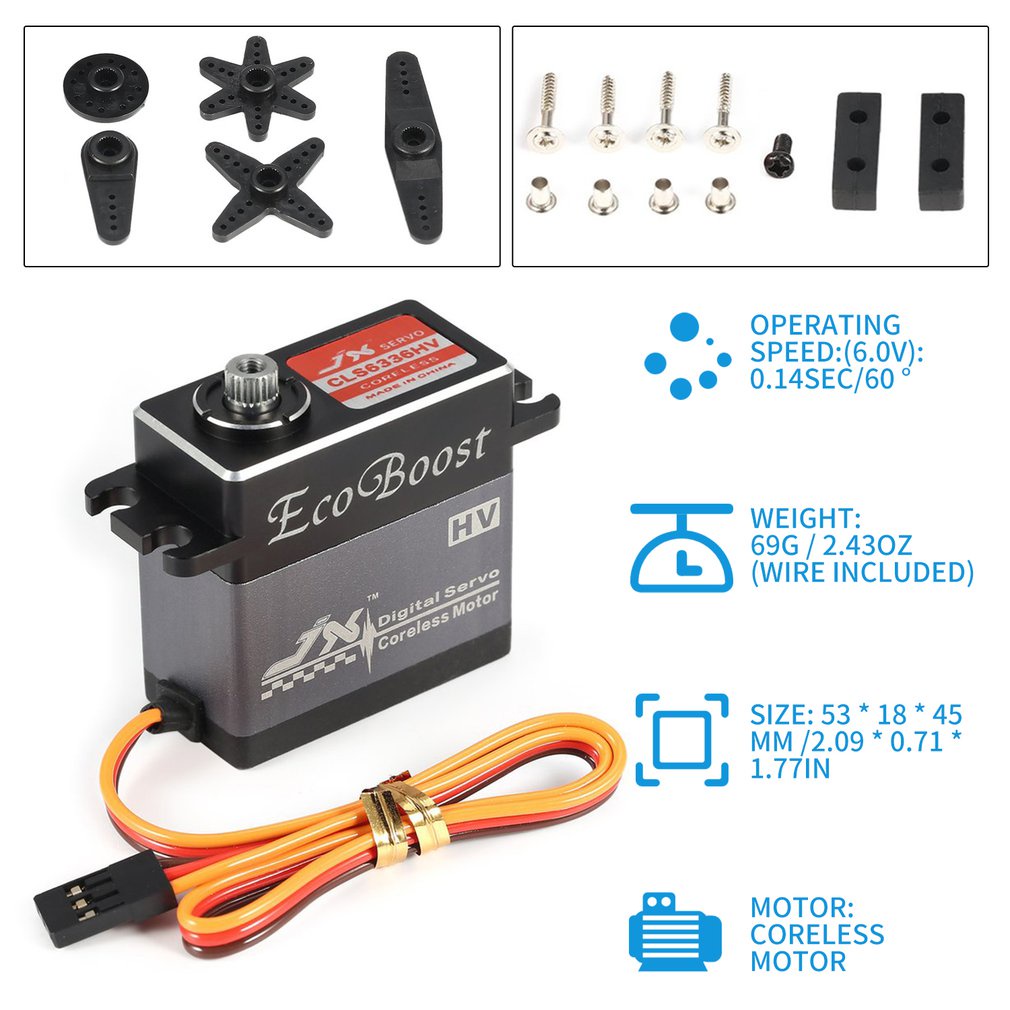JX CLS6336HV 35KG Digital Servo Ecoboost Aluminium Shell Metal Gear